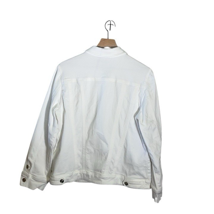 Chico’s Size 2 US 12/L Women's Jacket Denim White Button Closure