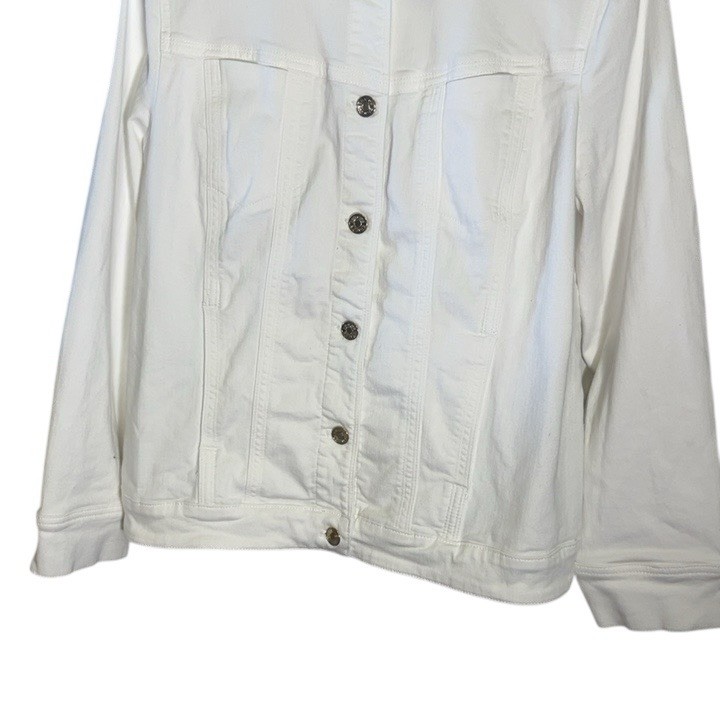 Chico’s Size 2 US 12/L Women's Jacket Denim White Button Closure