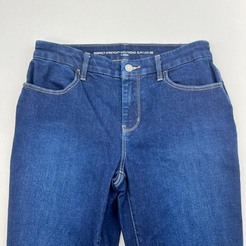 Chico’s Women’s Girlfriend Slim Leg Jeans Mid Rise Dark Wash Size 0R