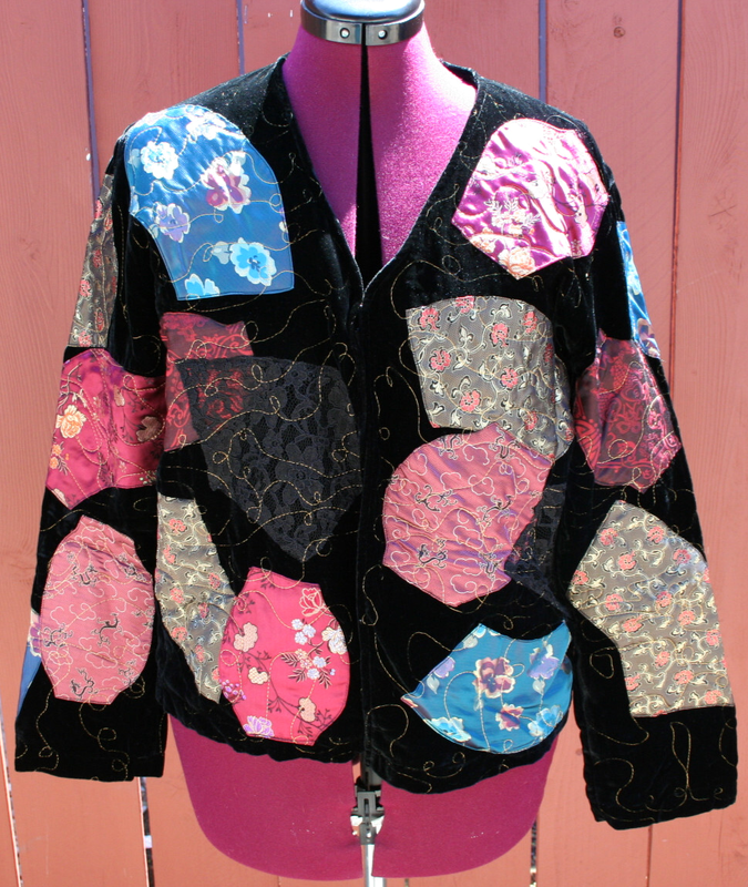 Chicos Embroidered Jacket Size 1 Floral Asian Rayon Silk