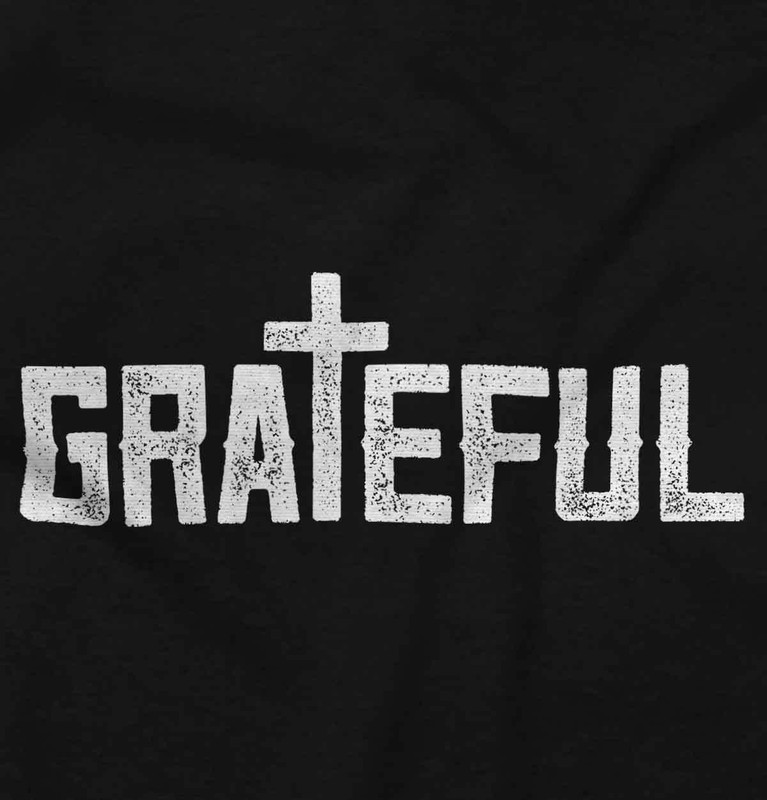 Christian Religious Faith Grateful Cross Womens Top Junior Graphic Tee