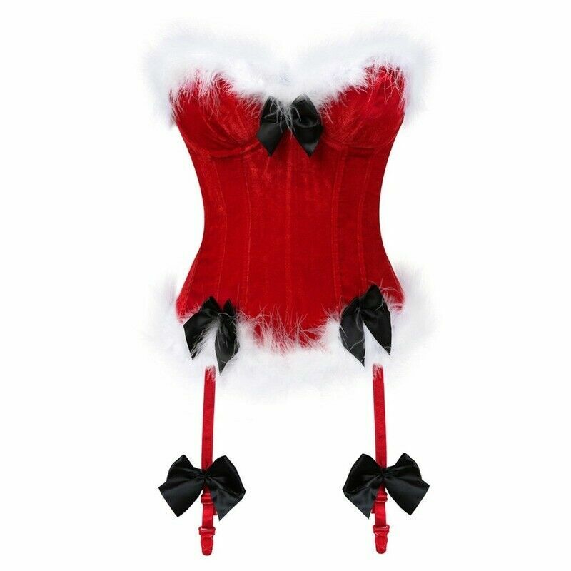 Christmas corset with garter belt trainer