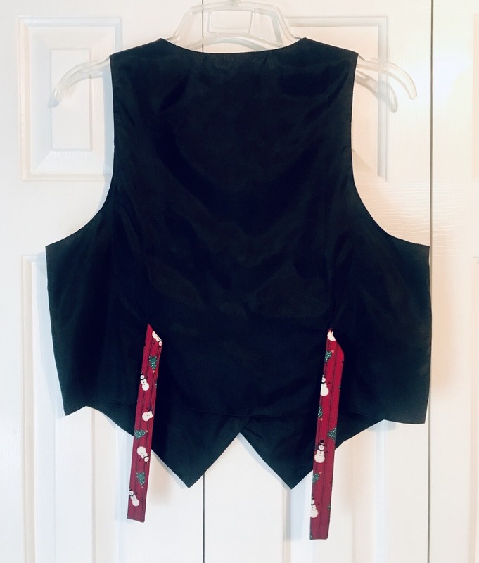 Christmas Holiday Button Up Vest Snowmen & Trees Women's Medium Westbury - NWT