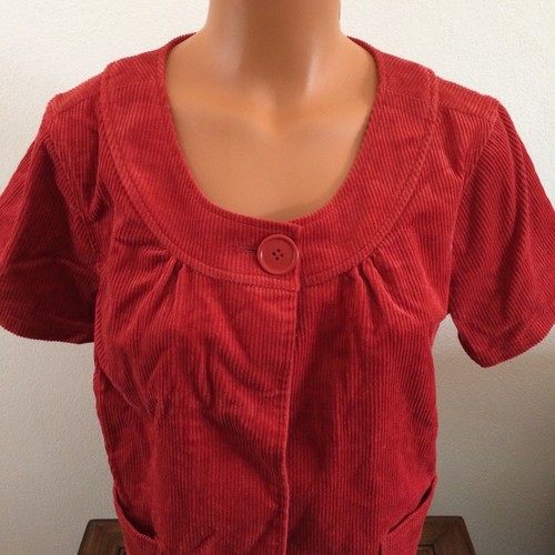 Christopher & Banks Women's Corduroy Jacket Blazer Orange Rust 70's 60's Retro L