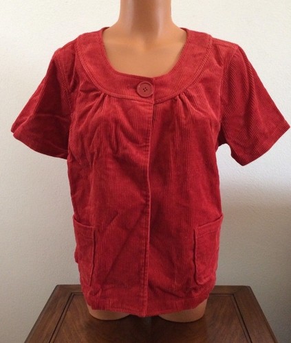 Christopher & Banks Women's Corduroy Jacket Blazer Orange Rust 70's 60's Retro L