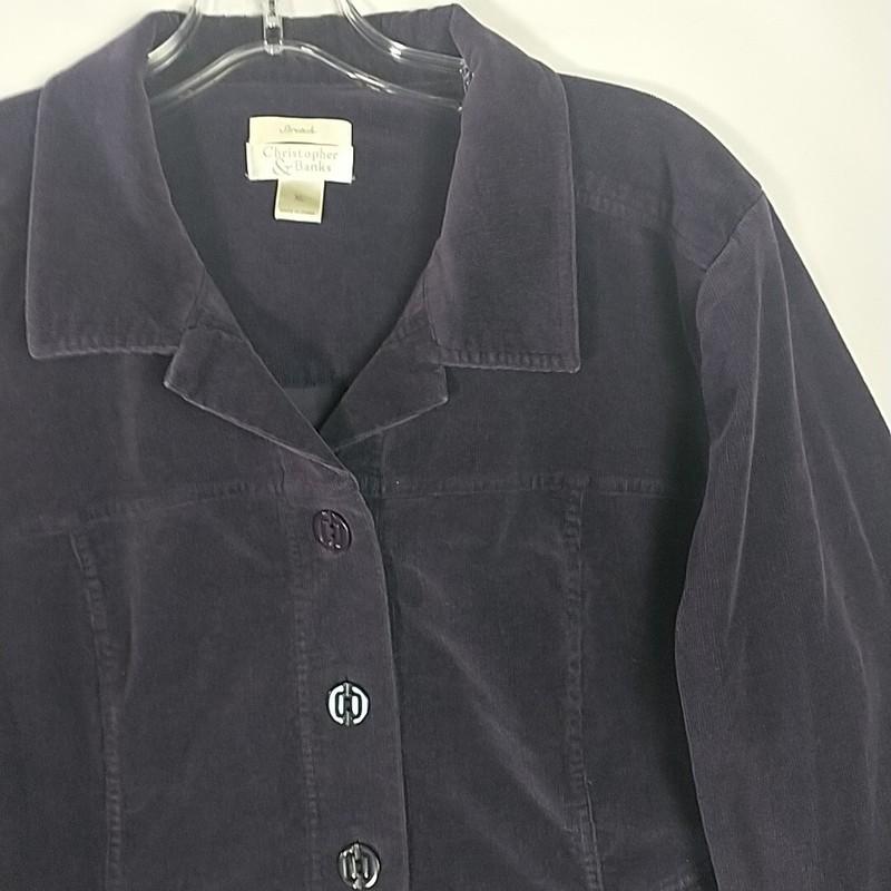 Christopher & Banks Women’s Size XL Trucker Jacket Purple Button Front
