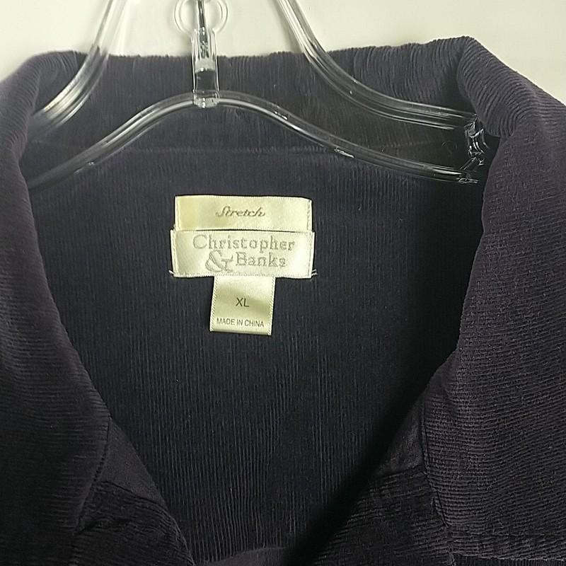 Christopher & Banks Women’s Size XL Trucker Jacket Purple Button Front