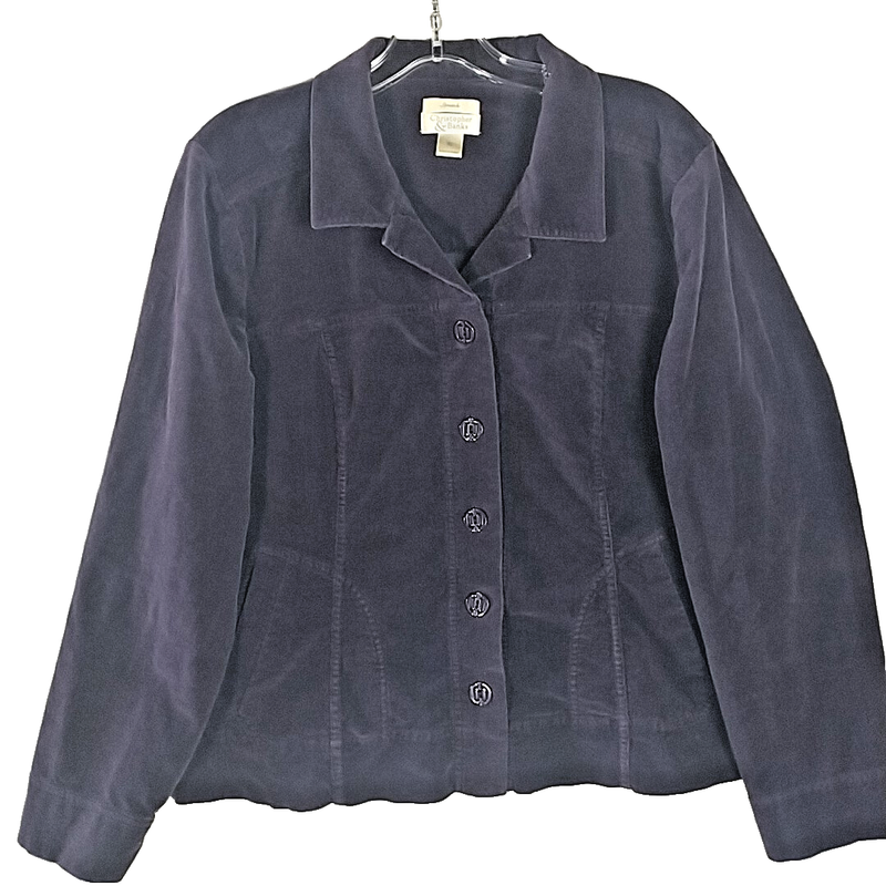 Christopher & Banks Women’s Size XL Trucker Jacket Purple Button Front