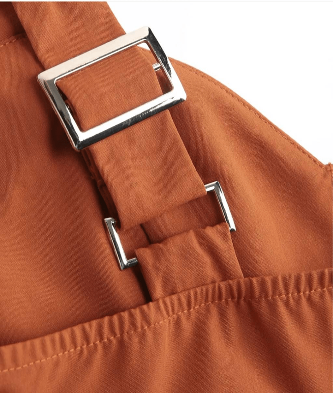 Cider Solid Pumpkin Spice Retro Jumpsuit With Pockets NWT Sml