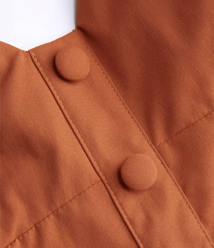 Cider Solid Pumpkin Spice Retro Jumpsuit With Pockets NWT Sml