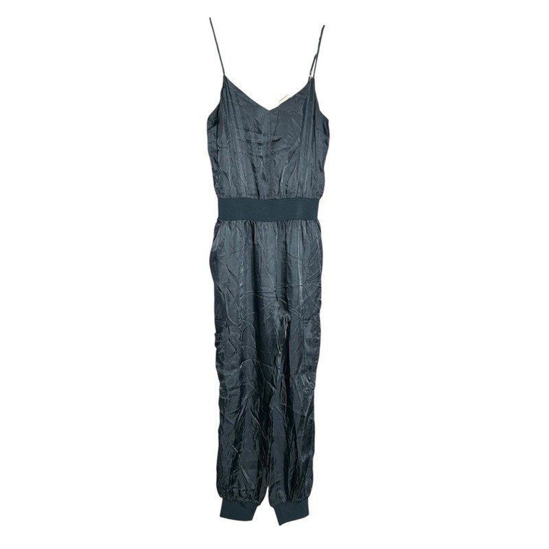 Cinq A Sept Twill Amia Jumpsuit Sleeveless Full Pant V Neck Blue Size Medium