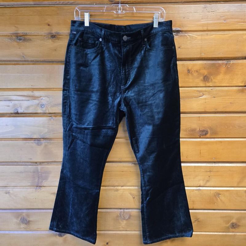 Citizens of Humanity Demy Cropped Flare Velvet Jeans Deep Teal Size 32