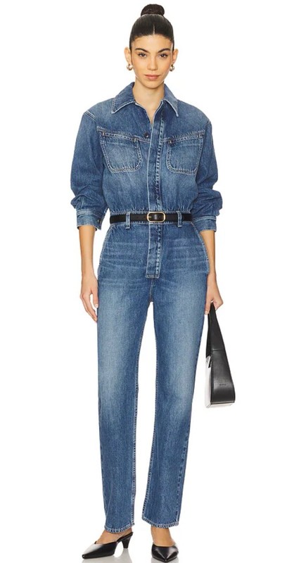 Citizens of Humanity Solene Polished Jumpsuit in Phantom Denim Size 4 NWT