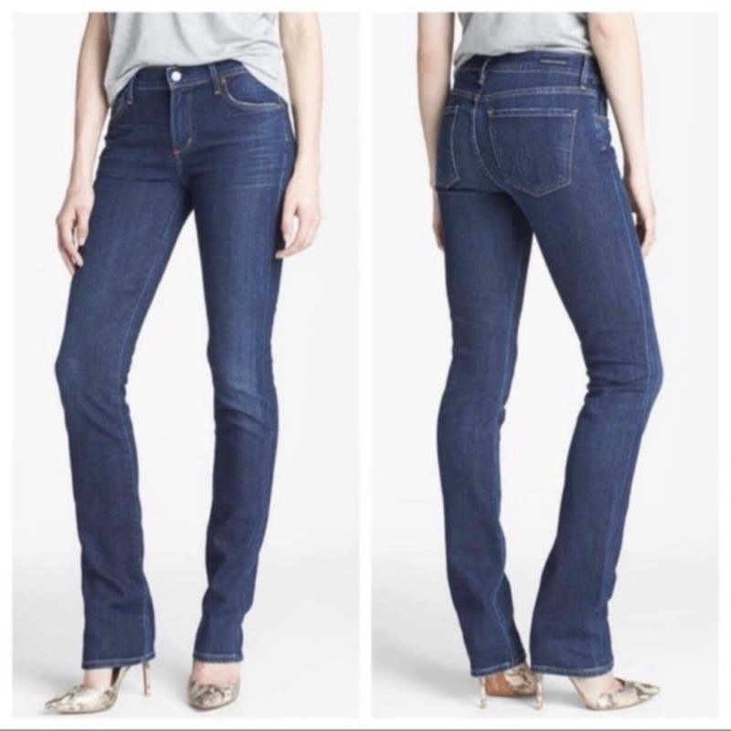Citizens Of Humanity Womens Elson Medium Rise Straight Leg Jeans Blue Size 0/25