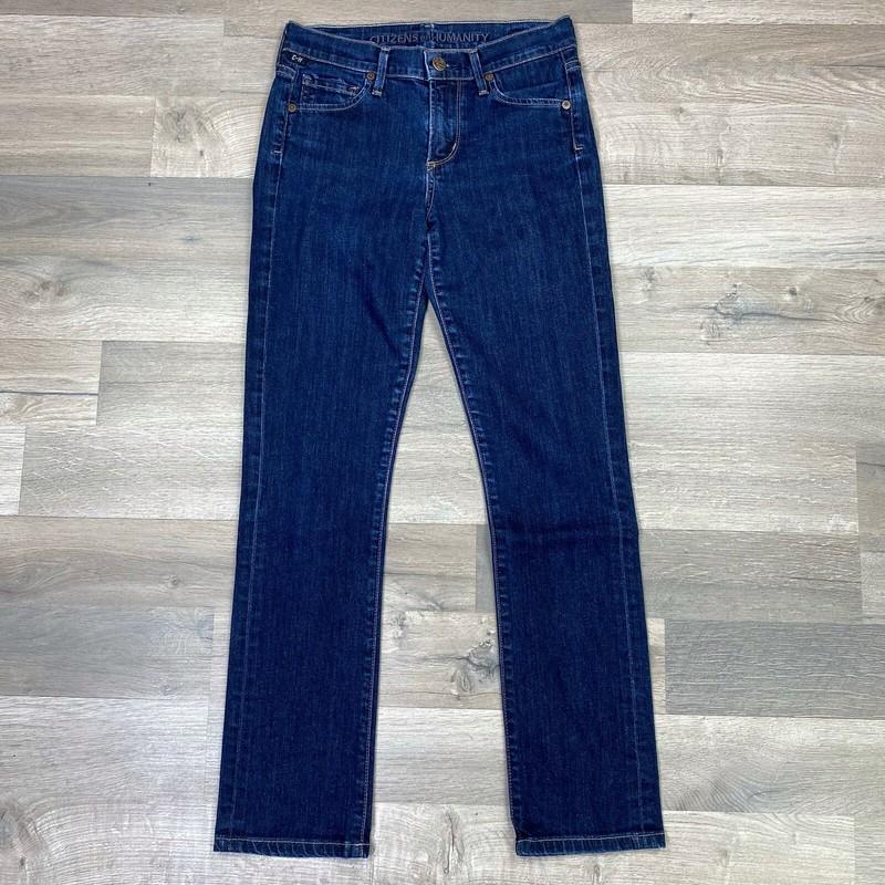 Citizens Of Humanity Womens Elson Medium Rise Straight Leg Jeans Blue Size 0/25