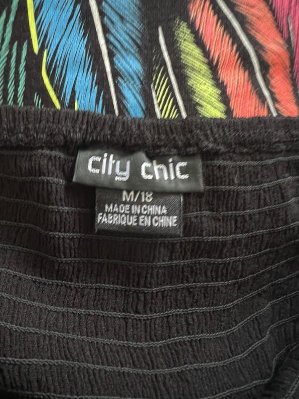 City Chic Halter Wide Leg Jumpsuit Women's 18 Black Textured Pull On