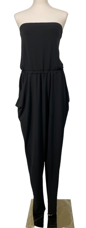 City Chic Womens Size M/18 Dancing Queen Black Strapless Haren Jumpsuit Pockets