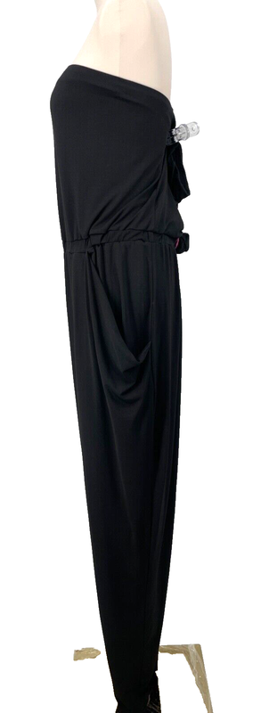 City Chic Womens Size M/18 Dancing Queen Black Strapless Haren Jumpsuit Pockets