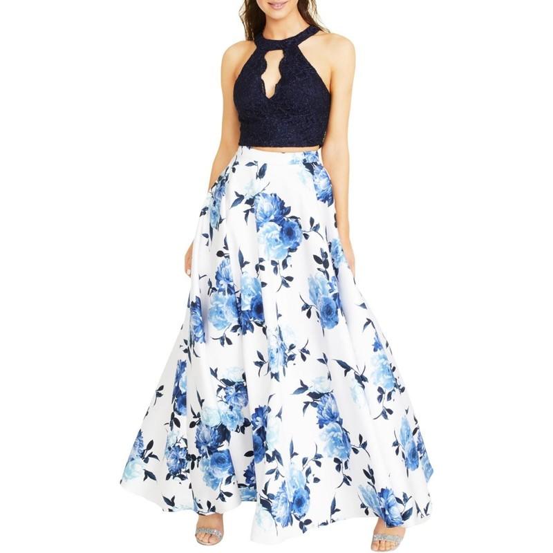City Studio Womens Floral Flyaway Two Piece Dress Juniors BHFO 4815