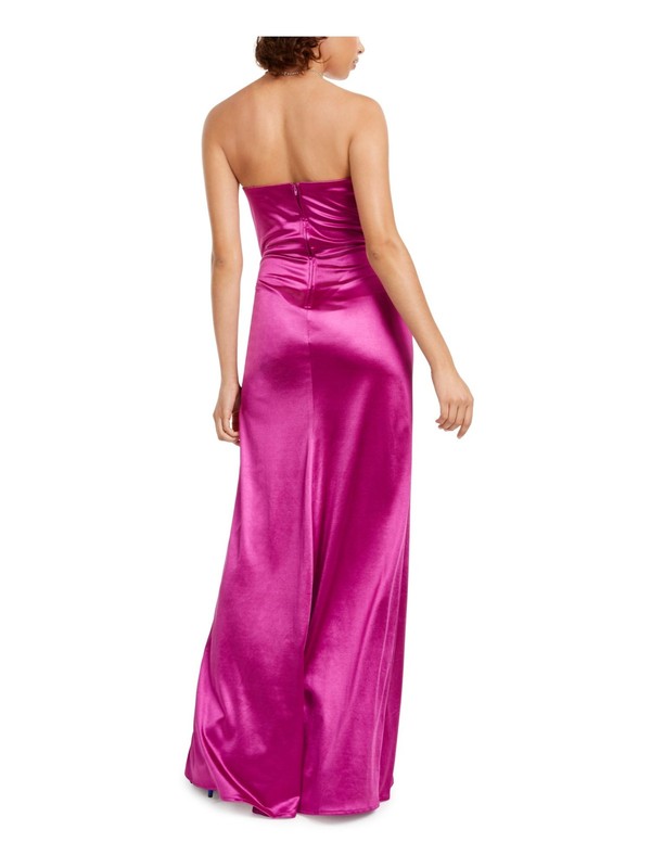 CITY STUDIO Womens Slit Sleeveless Full-Length Prom Fit + Flare Dress