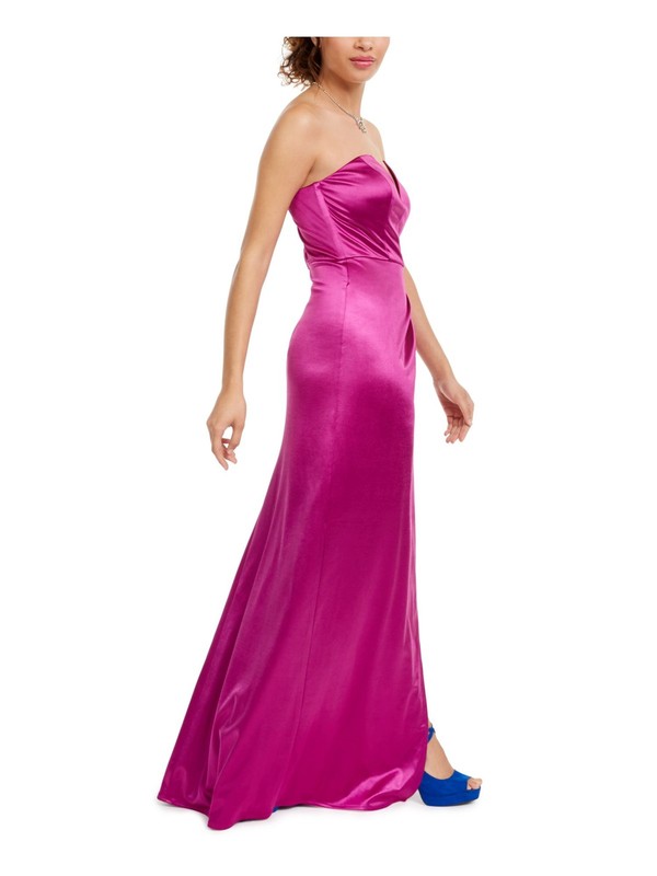 CITY STUDIO Womens Slit Sleeveless Full-Length Prom Fit + Flare Dress