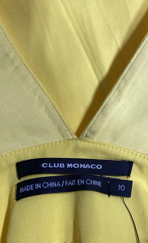 Club Monaco Womens Yellow Pleated Sleeveless Spring Midi Dress Light Size 10 New