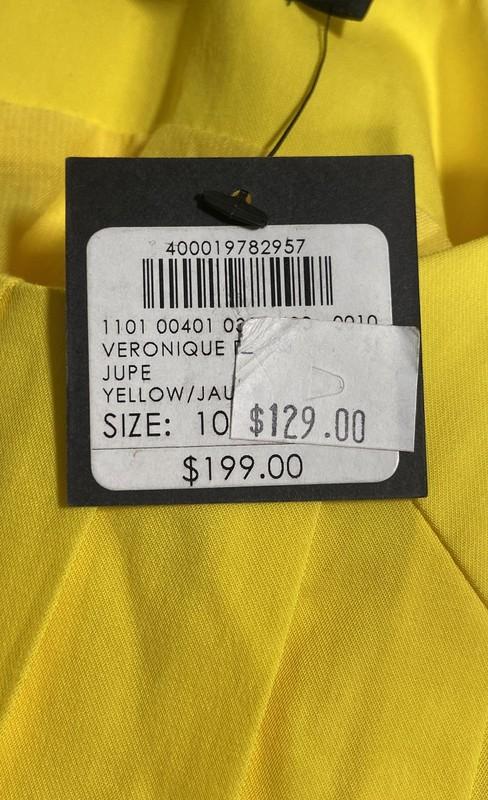 Club Monaco Womens Yellow Pleated Sleeveless Spring Midi Dress Light Size 10 New