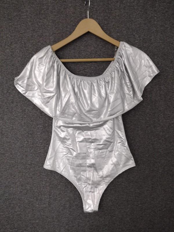 Codigo Silver S Bathing Suit Ruffles Off Shoulder One Piece Cheeky
