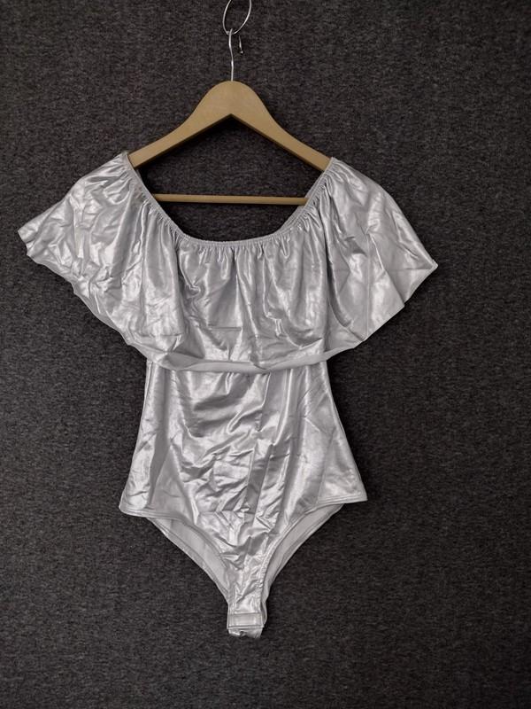 Codigo Silver S Bathing Suit Ruffles Off Shoulder One Piece Cheeky