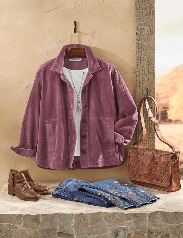 Coldwater Creek Braeburn Corduroy Shirt Jacket 3 Color Available
