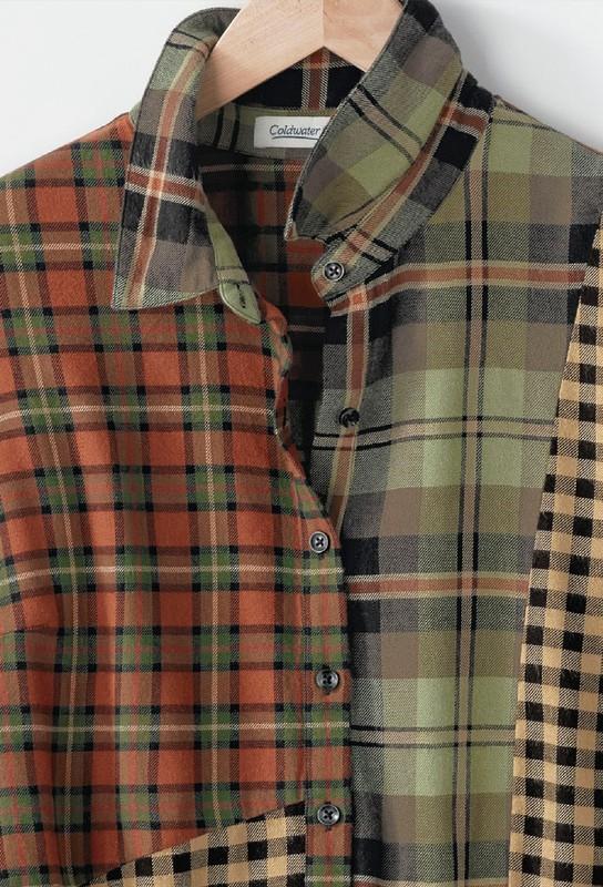 Coldwater Creek Women’s Mix And Matched Plaid Tunic Color Spice Multi