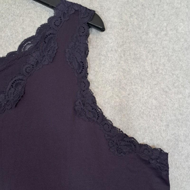 Coldwater Creek Womens 2X 20-22 Tank Top Lace Trim Sleeveless Purple