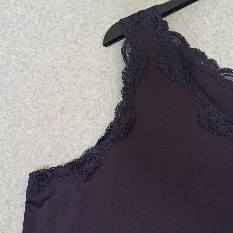 Coldwater Creek Womens 2X 20-22 Tank Top Lace Trim Sleeveless Purple