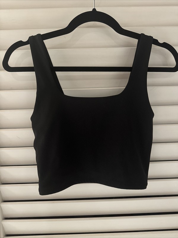 Colorfulkoala Women's Body Contour Square Neck Tank Tops Cropped Shirts XS