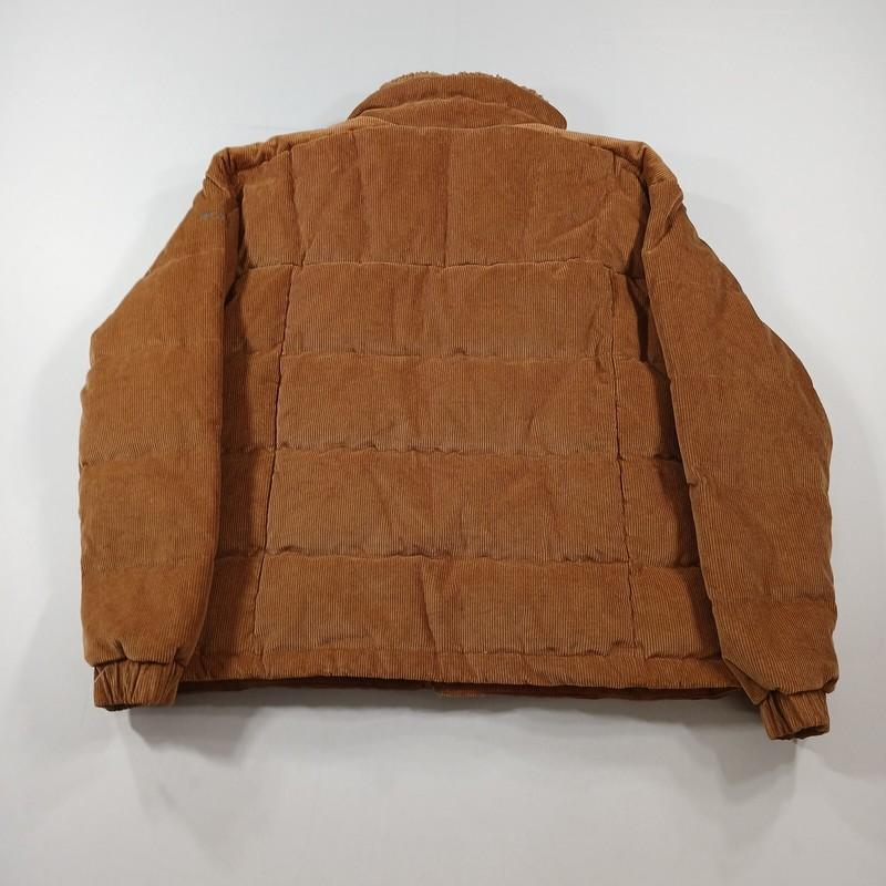 Columbia Down Sherpa Puffer Jacket Womens Large Camel Brown Corduroy Ruby $240