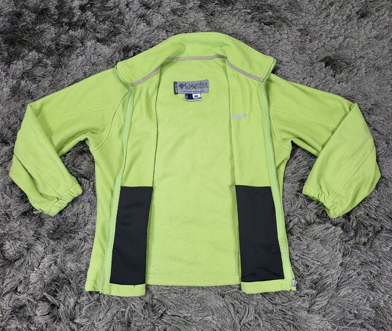 Columbia Fleece Jacket Women's Small Green Logo Interchange Titanium Zip Pockets