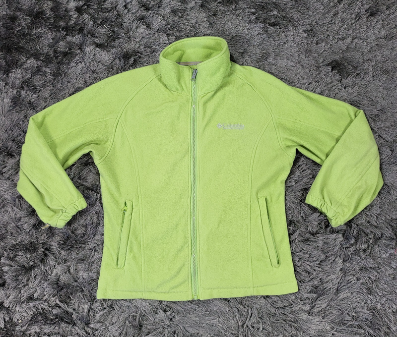 Columbia Fleece Jacket Women's Small Green Logo Interchange Titanium Zip Pockets