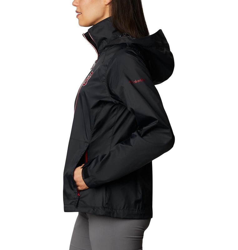 Columbia Women's Oklahoma Sooners Waterproof Hooded Jacket Black Large