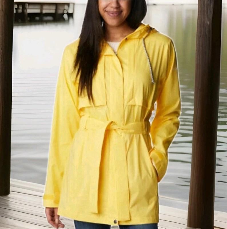 Columbia Women's Pardon My Trench Water-Resistant Rain Jacket Sz XXL Yellow