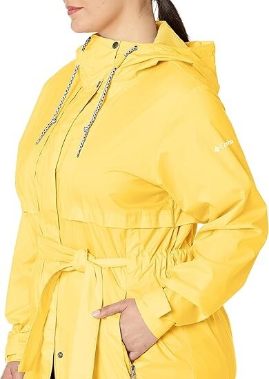 Columbia Women's Pardon My Trench Water-Resistant Rain Jacket Sz XXL Yellow