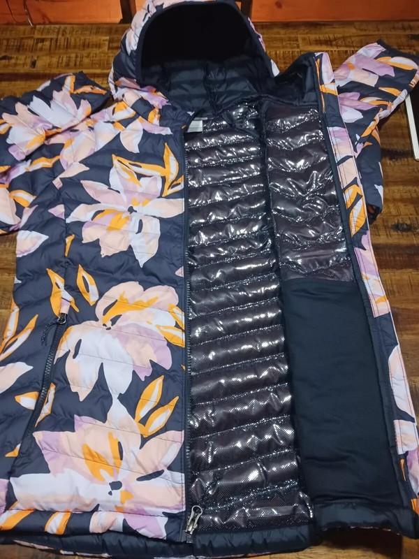 Columbia Women's Powder Lite Hooded Omni-Heat Jacket Dark Nocturnal Tulip SZ SM