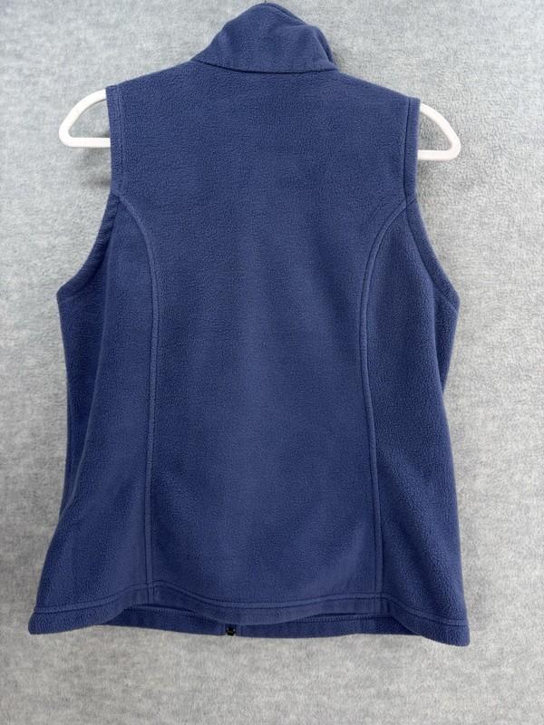 Columbia Womens Full Zip Fleece Vest Size M Blue Zip Pockets