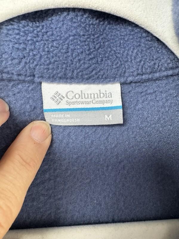 Columbia Womens Full Zip Fleece Vest Size M Blue Zip Pockets