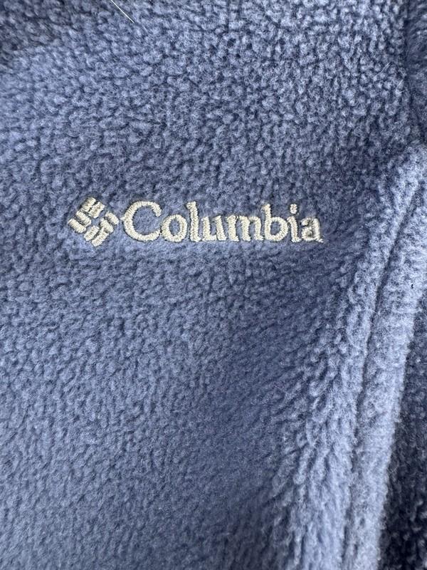Columbia Womens Full Zip Fleece Vest Size M Blue Zip Pockets