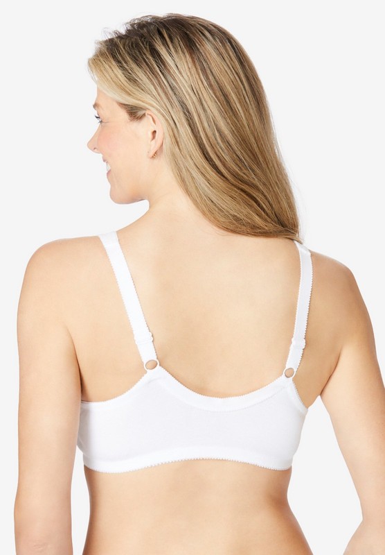 Comfort Choice Women's Plus Size Cotton Front-Close Wireless Bra