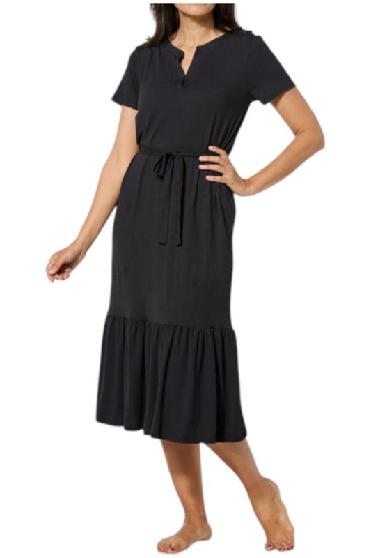 Comfort Code Women's Jersey Knit Belted Dress Black