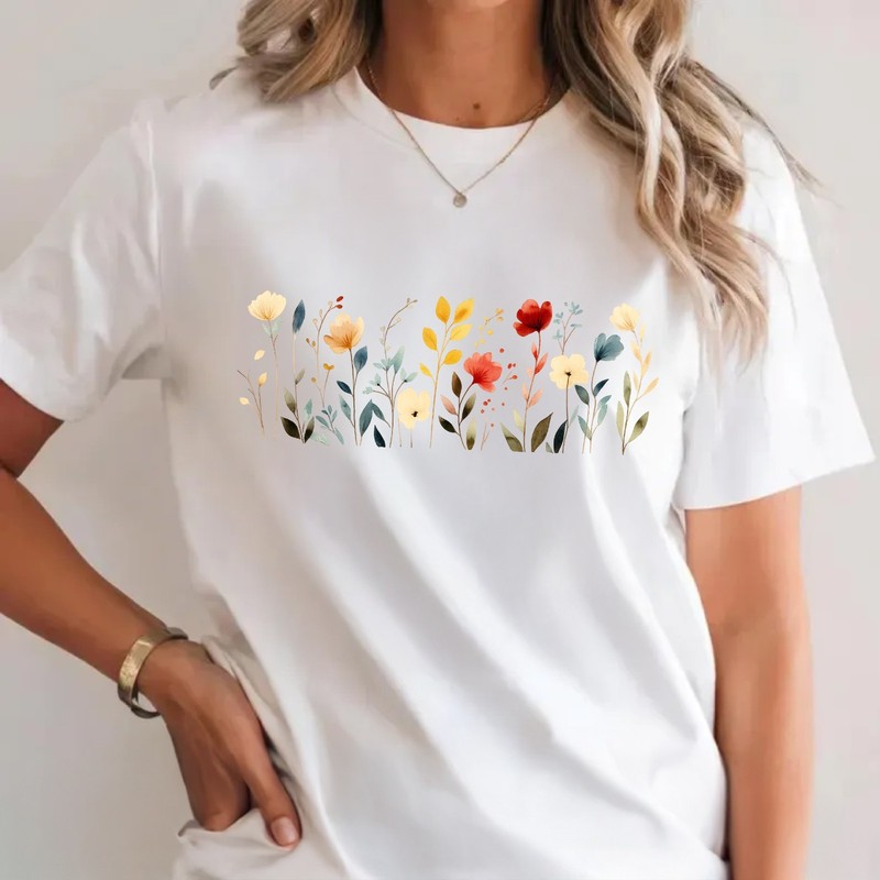 Comfort Colors Wildflower Shirt Floral Cottagecore Tee Botanical Nature T-Shirt
