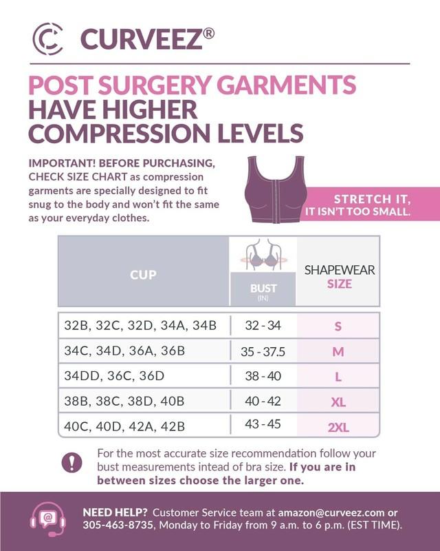 Compression Bra Post Surgery Bra Special BRAEEZ Post Surgical Bra CURVEEZ