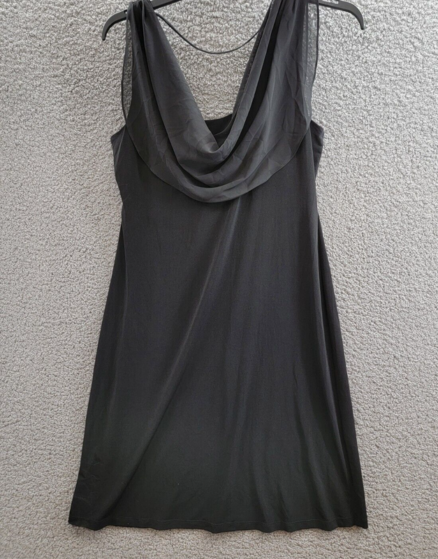 Connected Apparel Cowlneck Sleeveless A-Line Dress Women's 12 Black Pullover