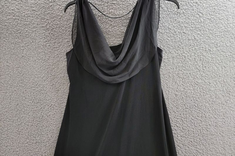 Connected Apparel Cowlneck Sleeveless A-Line Dress Women's 12 Black Pullover